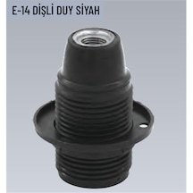 50 Adet E14 Dişli Siyah İtalyan Duy 20 Adet