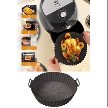Tüm Airfryerlara Uyumlu Antrasit Renk Silikon Pişirme Kabı - Airfryer Silikon Kap - Bpa Free-1 Adet Diğer