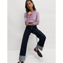 Marks & Spencer Süper Yumuşak Yuvarlak Yaka Kazak T38001185 Lila