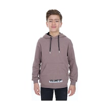 Toontoy Kids Toontoy Erkek Çocuk Oversize Kapüşonlu Cepli Baskılı Sweatshirt - 2 İplik Kahve