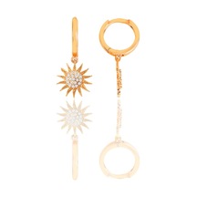 Gümüş Rose Zirkon Taşlı Güneş Küpe N11.48485