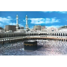 3 Boyutlu Resim Ekstra Çözünürlüğe Sahip Kabe Resmi Mekke Tablosu 40x60 Cm