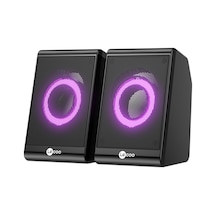 Lecoo DS100 Kablolu 1+1 6w RGB Masaüstü Gaming Bilgisayar Hoparlör PC Speaker
