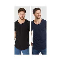 Cool Tarz Siyah-lacivert Erkek Regular/normal Kesim Pis Yaka Kısa Kollu T-shirt Siyah-lacivert Siyah-lacivert