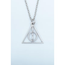 Harry Potter Ölüm Yadigarları Üçgen Düz Zincir Kolye Gümüş