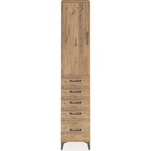 Arges Dolap 2 Raflı 5 Çekmeceli Tek Askılı 44x30x221 Çam-çam Çam