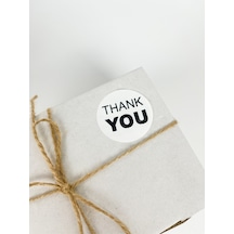 Thank You Siyah Yazılı 5 Cm Yuvarlak Yapışkanlı Etiket 100 Adet