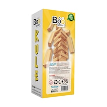 3 Adet Bee Smart Kule Doğal Ahşap Denge Oyunu 54 Parça Çok Renkli