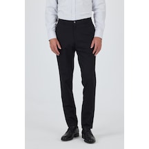 İmza Siyah Gabardin Yan Cep Düz Paça Comfort Fit Pamuklu Casual Chino Pantolon 1003250121 Siyah