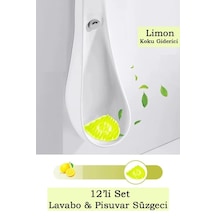 Maproworld Limon Kokulu Pisuvar Süzgeci Lavabo Yer Gideri Koku Giderici Hijyenik Tuvalet Matı 24'li Beyaz