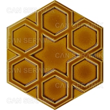 Can Seramik - 15x17 Cm. Rölyefli Selçuklu Yıldızı Seramik Karo N11.448