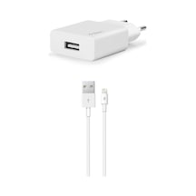 Smartcharger Seyahat Şarj Aleti, 2.1a Ve Lightning Kablo, 1m, Beyaz