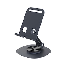 Ayarlanabilir 360 Derece Dönen Metal Masaüstü Telefon Tutucu Stand Siyah