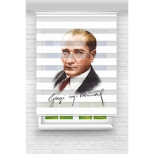 Perdeoutlet38 Baskılı Renkli Mustafa Kemal Atatürk1 Dijital Baskılı Zebra Perde-cocuk Odası-stor Perde Model:pz-502b Çok Renkli