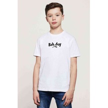 Bad Boy Baskılı Unisex Çocuk Beyaz Tshirt