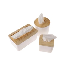 Orange-ev Mutfak Ahşap Plastik Doku Kutusu Masif Ahşap Peçete Tutucu Kılıf Şık Bambu Kapak El Saklama Kutusu Ev Ve Yaşam