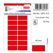 Tanex Ofc-113 Flo Kırmızı Ofis Etiketi