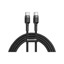Tr Cafule, Şarj & Data Aktarımı Kablosu, Gri - Siyah, 2 M, 3 A, 60 W, Usb Type C & Usb Type C, Pd2.0, Flash/hızlı Diğer