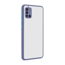 Samsung Uyumlu Galaxy A31 Kılıf Kenarları Renkli Sert Yapılı Şık Silikon Kapak Ryc/hux Mor