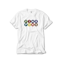 Ping Pong Text Colored Beyaz Tişört Beyaz
