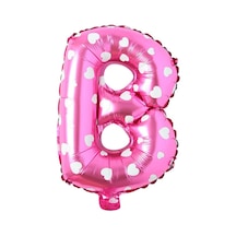B Harf Pembe Folyo Balon 16 İnç 36 Cm PEMBE