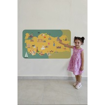 Harita Sepeti Eğitici Ve Öğretici Dekoratif Cocuk Odası Türkiye Haritası Duvar Sticker -3873-a-60 X 105 CM