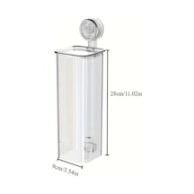 Xuweiwei Şık Tasarım, Zarif Duvara Monte Bardak Dispanseri - Banyo, Mutfak Ve Ofis İçin Şeffaf Vantuzlu Kağıt Bardak Tutucu Şeffaf Renk