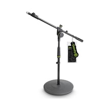 Gravity Ms 2222 B Yuvarlak Tabanlı Kısa Mikrofon Standı Ve 2 Nokta Ayarlama Teleskopik Bom Gms222b