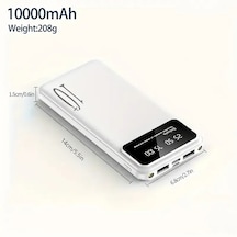 Teltree 10000mah Li-poly Akıllı Telefon Şarj Cihazı, 10w Çıkış Gücü, Abs Kasa, Beyaz, Taşınabilir Powerbank