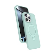 Apple Apple Uyumlu iPhone 16 Pro Max Regal Magsafe Standlı Kapak - Su Yeşili 0.2M-Çok Renkli