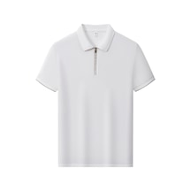New Performance.arw98306.serintutan-antibakteriyel-yüksek Kalite.fermuarlı Polo T.shirt Beyaz