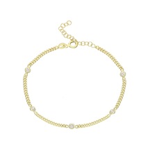 Beş Taşlı Bileklik 718512 Gold Gümüş