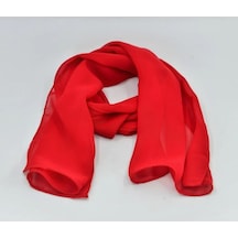 Kırmızı Şifon Fular 120cmx22cm Çok Renkli