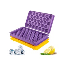 Milano Home Yuvarlak Buz Küpü Tepsisi - Dondurucu İçin Buz Küpü Tepsileri 2, Sarı/mor, 66 Pcs Diğer