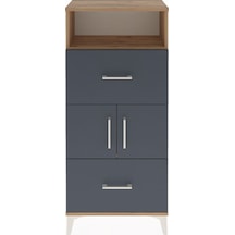 Arges Dolap 2 Raflı 2 Çekmeceli 2 Kapaklı 60x30x134 Çam-antrasit Çam