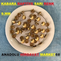 Kabara Raptiye Koltuk Çivisi Sarı Renk Çapı 9 MM Boyu 50Adet