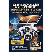 5 Kameralı 4g/e-sım Destekli 18x Zoom Ptz Güneş Enerjili Profesyonel Dış Mekân Güvenlik Kamerası 25gb