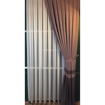 Evdepo Home Ince Çizgili Düz Tül Perde