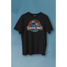 Kurabiye Canavarı Cookie Jurassic Park Baskılı Tişört Unisex T-shirt 001