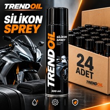 Trendoil Silikon Sprey 500 Ml Motosiklet Plastik Kauçuk Metal Yüzey Bakım Ve Parlatıcı Sprey 24'lü Paket