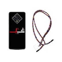 Infinix Zero 8 Kılıf Rasta Boyun Askılı Dead Line 1662 Siyah