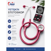 Yetişkin Stetoskop I Tek Taraflı Stetoskop Yetişkin Uyumlu Bordo Bordo Stetoskop
