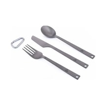 Widesea Katlanabilir Titan Çatal Kaşık Seti - 3'lü Pratik Ve Dayanıklı Kamp Malzemesi Çok Renkli Çok Renkli