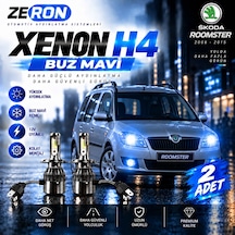 Skoda Roomster Xenon H4 Buz Mavi Led Far Ampulü 12v - 2 Adet Yüksek Aydınlatma Kolay Montaj