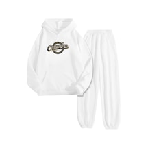 Beyaz Eşofman Takımı Champion Baskılı, Kapüşonlu Sweatshirt Ve Jogger Pantolon Beyaz Beyaz Eşofman Takımı Champion Baskılı, Kapüşonlu Sweatshirt Ve Jogger Pantolon Beyaz