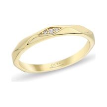 Çgk Çiğdem Gürel Kuyumculuk Minimal Taşlı Eklem Altın Yüzük Gold