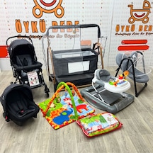 Öykü Bebek Dunyasi Rocco Çeyiz Seti+ Bebek Arabasi+puset+beşik+yürüteç+salincak+oyun Halisi