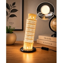 Pisa Kulesi Gece Lambası Usb Led Dekoratif Masa Ve Gece Lambası Beyaz
