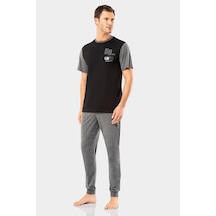 Erdem Siyah Erkek Yazlık Pijama Takımı 2023-04 Siyah