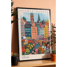 Berlin Almanya Çerçeveli Tablo Seyahat Severlere Salon Ve Ofis İçin Estetik Duvar Dekoru Travel Flower Market